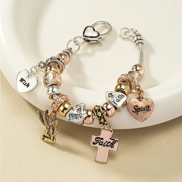 Faith Love Hope Spirit Wish Charm Bracelet - Picture 3 of 4